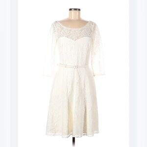 White House Black Market White Lace Midi Dress